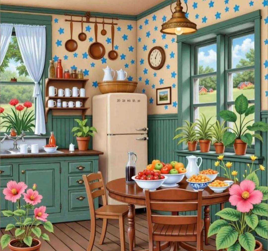Vintage eetkamer legpuzzel online