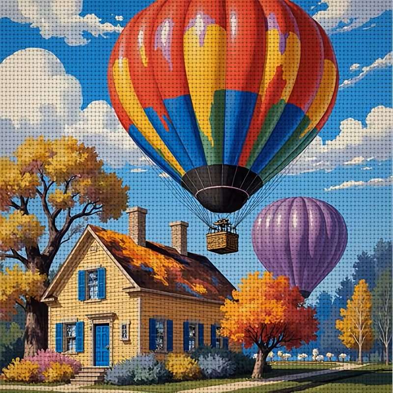 ballonnen zweven over de stad legpuzzel online