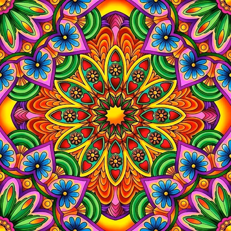 patrón de mandala colorido rompecabezas en línea