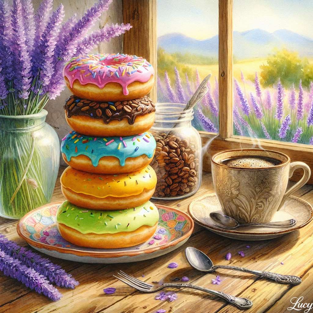 Gogoși cu glazură colorată jigsaw puzzle online