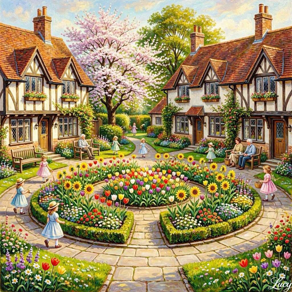 Căsuțe în stil Tudor jigsaw puzzle online