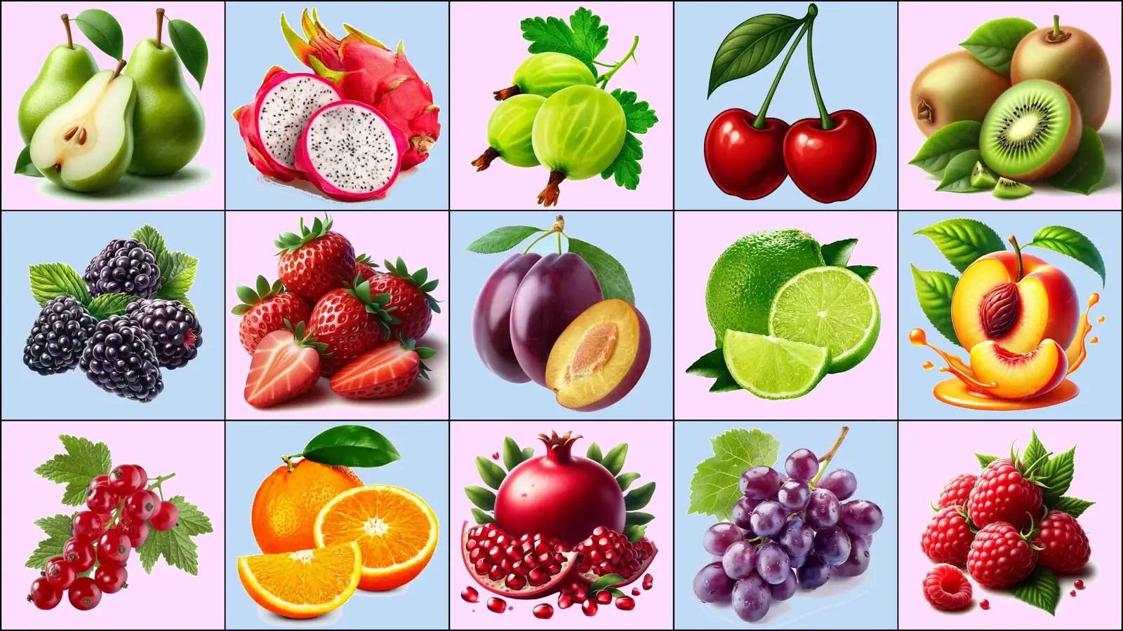 Lista de frutas saudáveis puzzle online