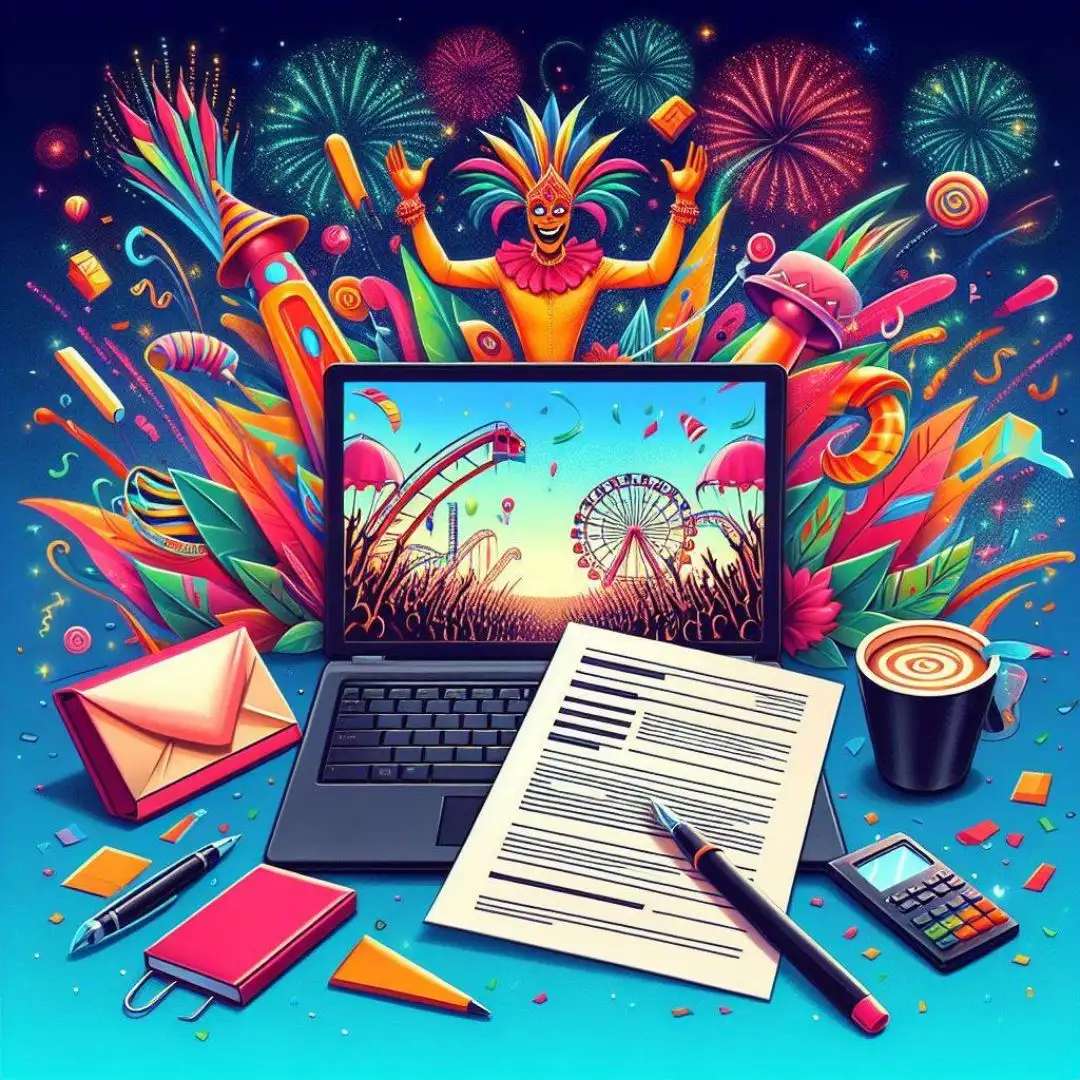 Home office com computador no carnaval puzzle online