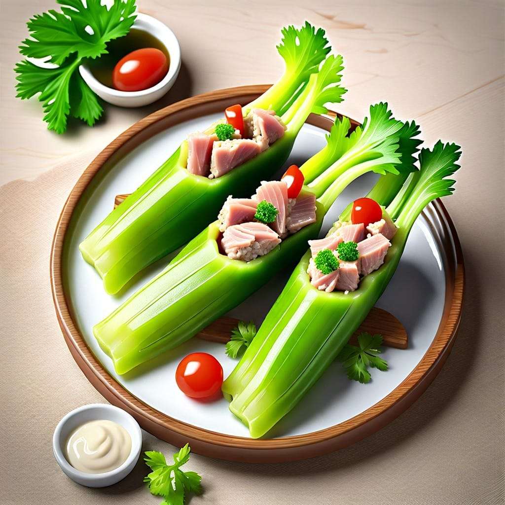 Mit Thunfisch gefüllter Sellerie Puzzlespiel online