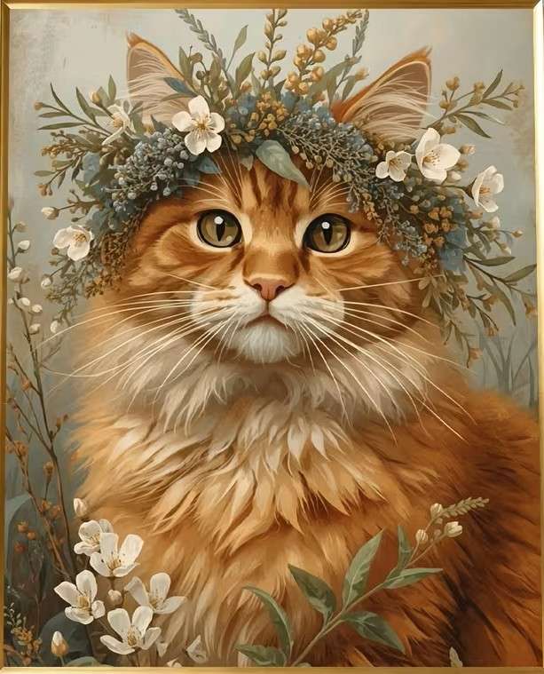 retrato de um imponente gato ruivo puzzle online