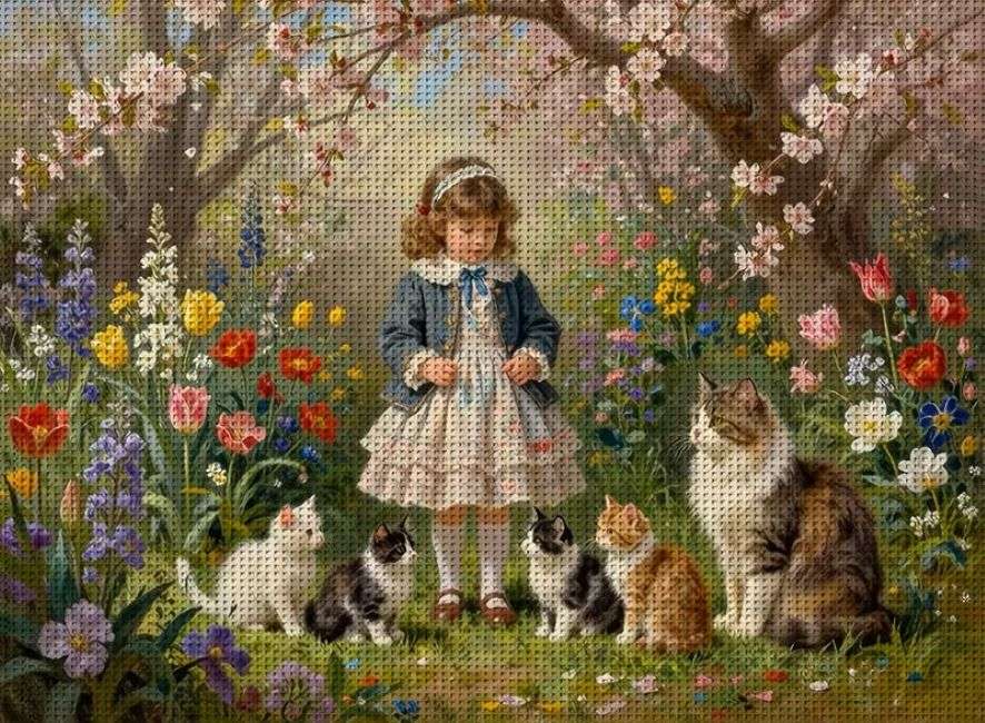 kleines Mädchen im Garten Puzzlespiel online