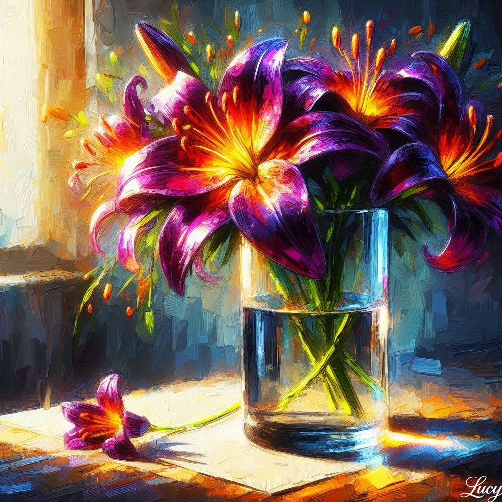 Lírio roxo profundo dramático puzzle online