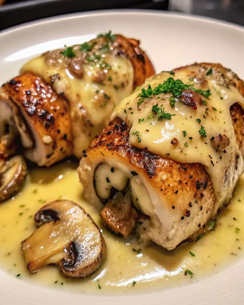 Involtino di pollo con funghi e formaggio puzzle online