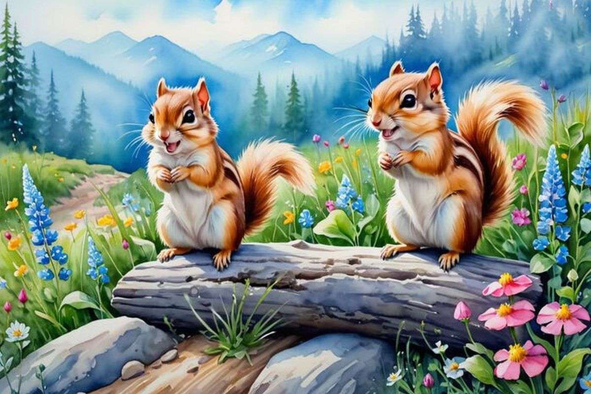Gli scoiattoli felici puzzle online