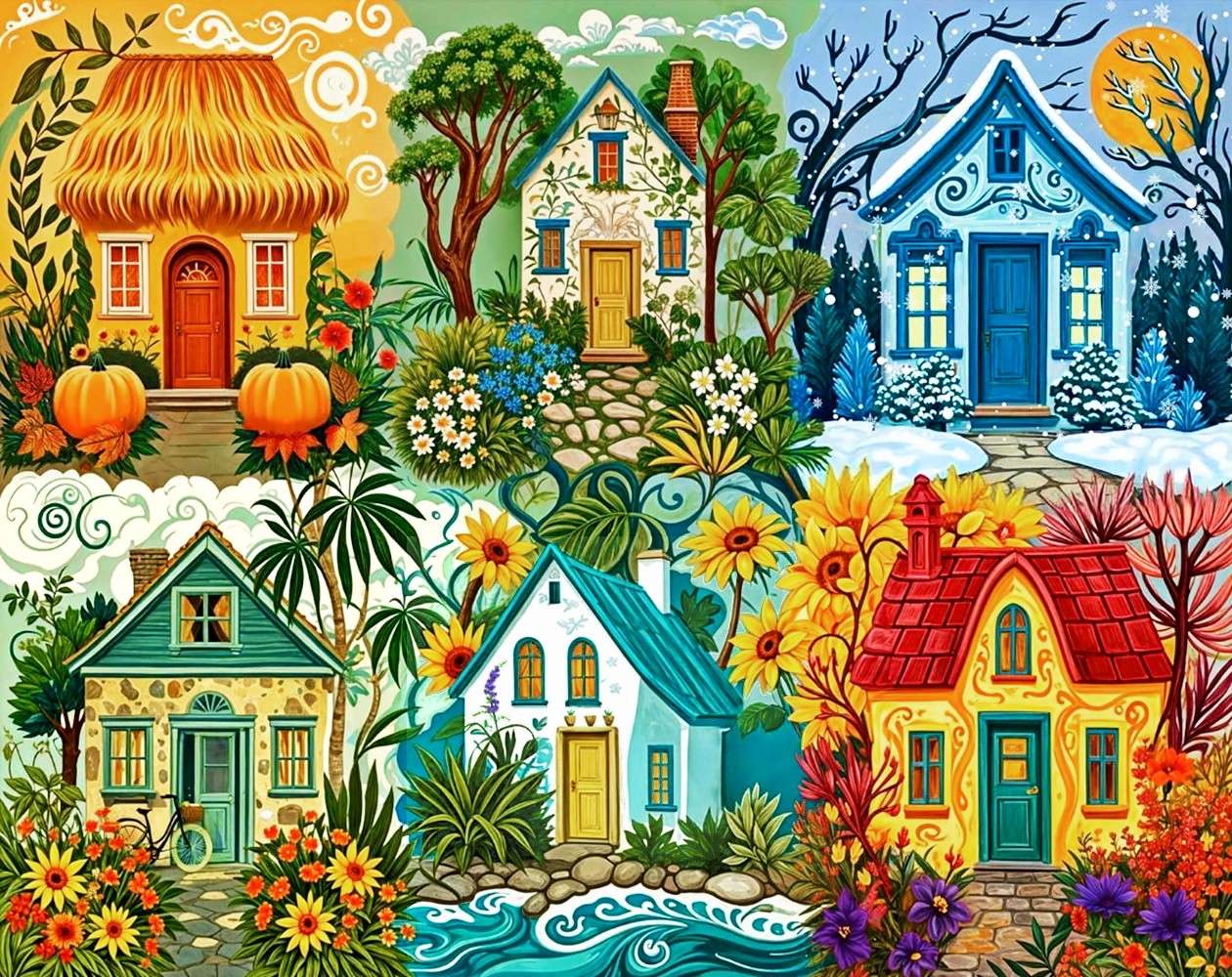 Pory roku w domu puzzle online