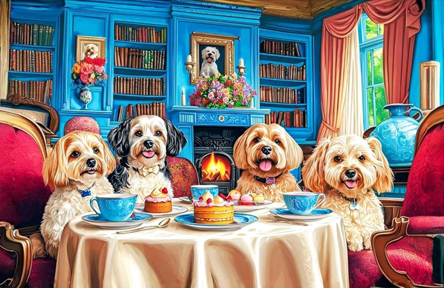 Psí čajový dýchánek online puzzle