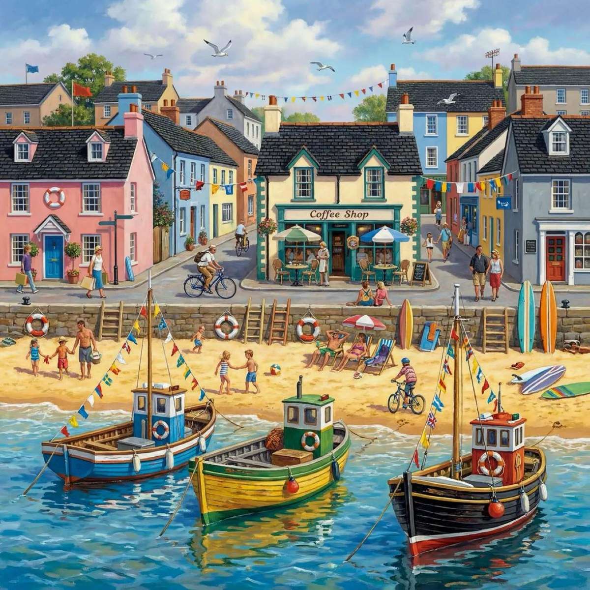 Łodzie na brzegu puzzle online