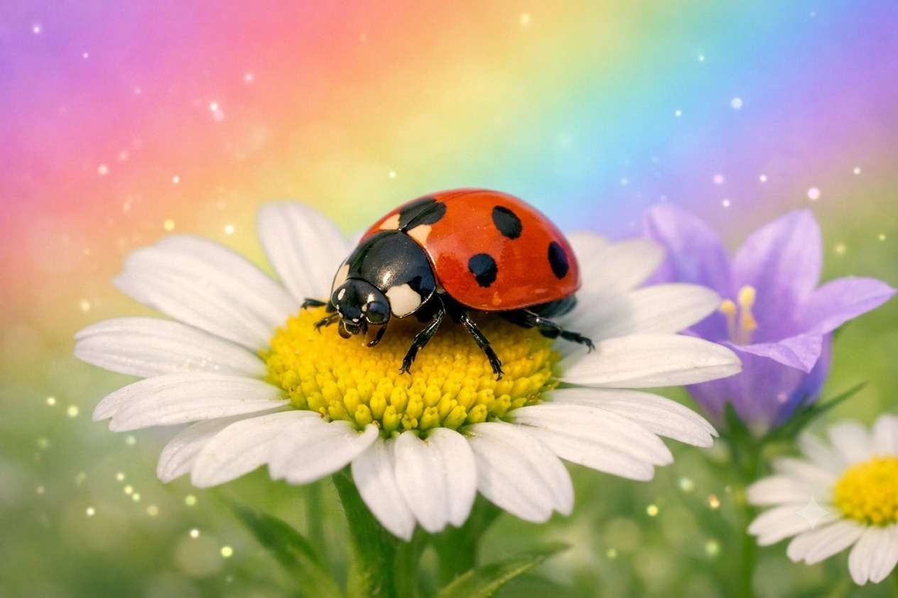 Coccinella su un fiore puzzle online