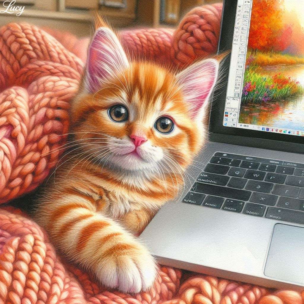 Bedårande orange tabby kattunge pussel på nätet