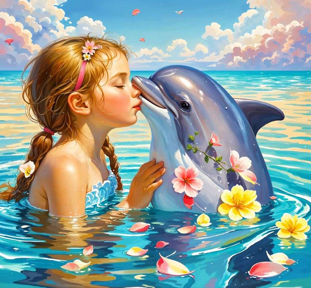 Beijo de golfinho puzzle online