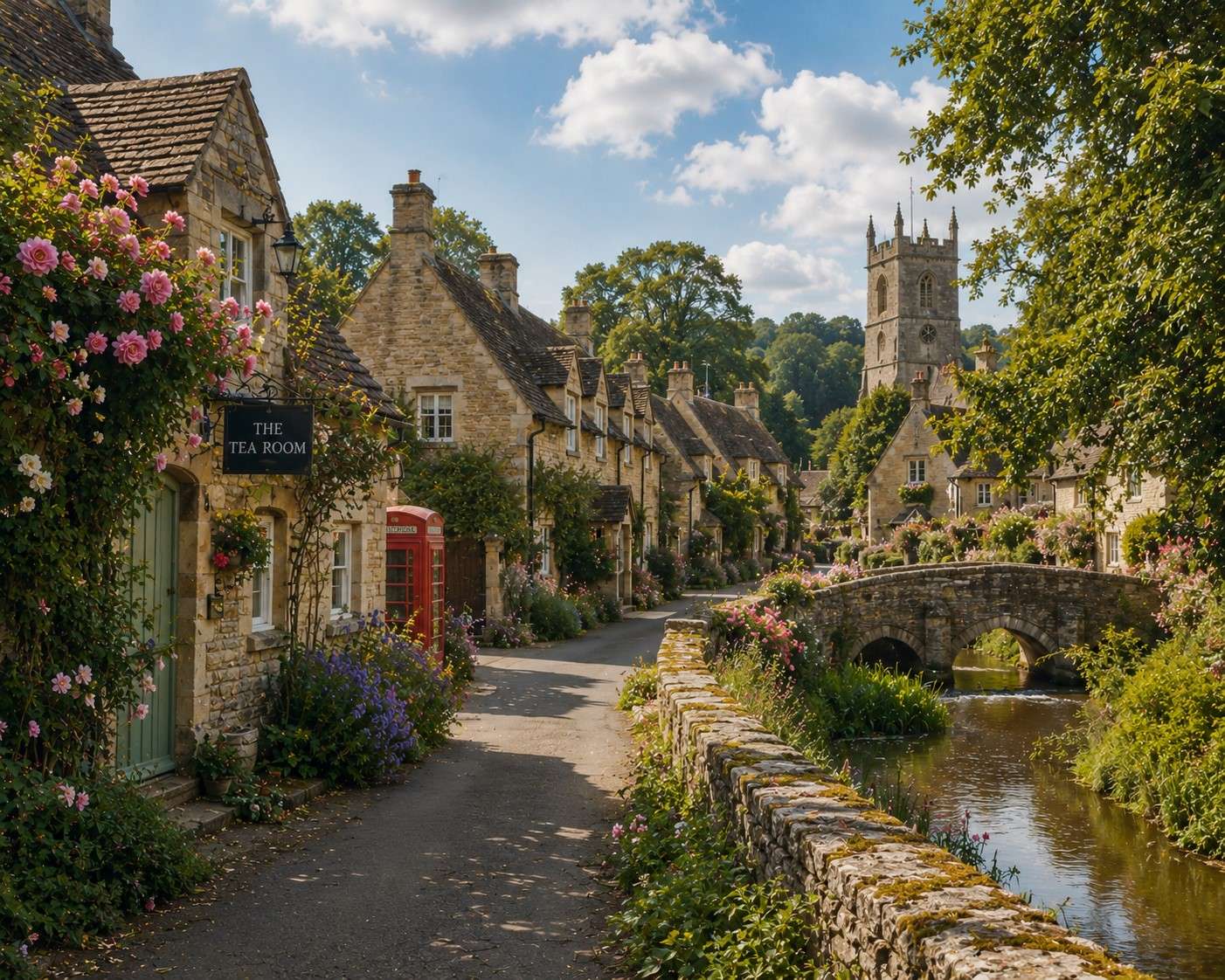 Uma vila inglesa em Cotswolds puzzle online