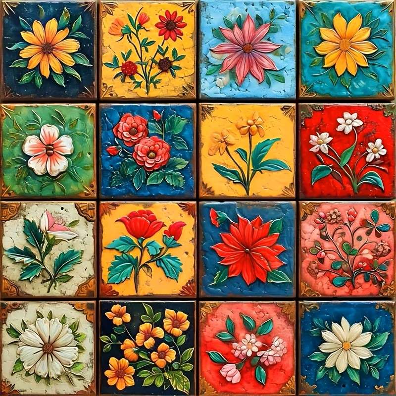 mozaik virágokkal online puzzle