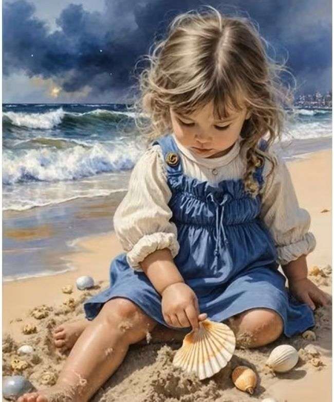 ragazza che gioca sulla spiaggia puzzle online