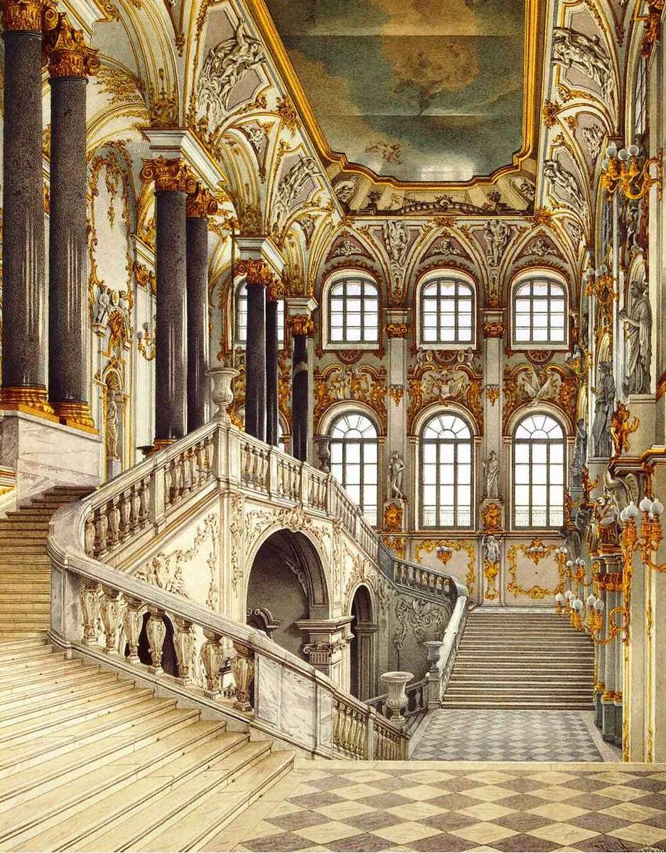 Ukhtomsky K -1874- Treppenhaus, Winterpalast Puzzlespiel online