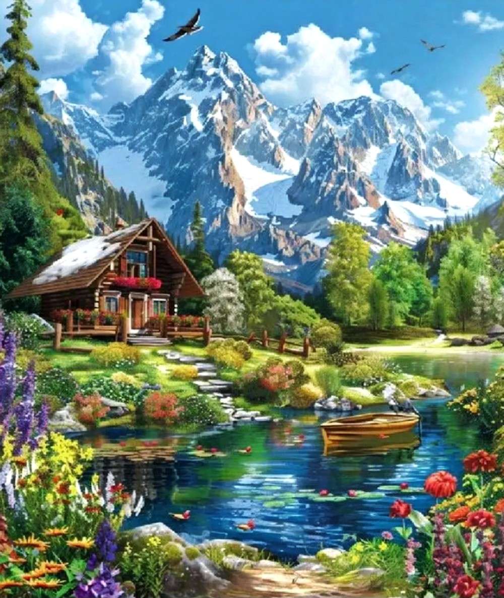 Horská scenérie online puzzle