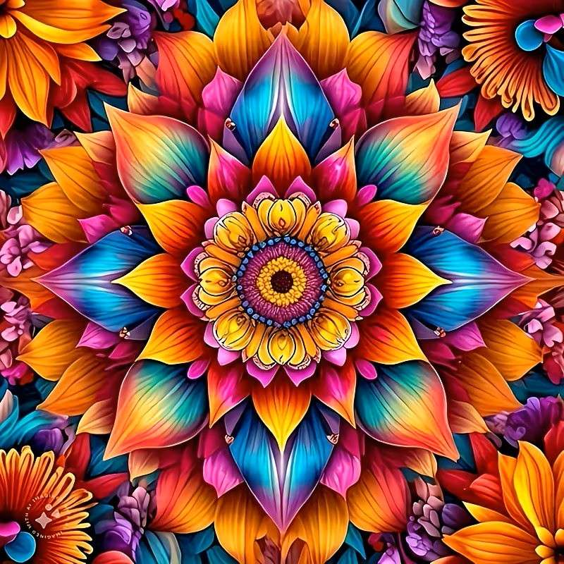 padrão de mandala colorida puzzle online