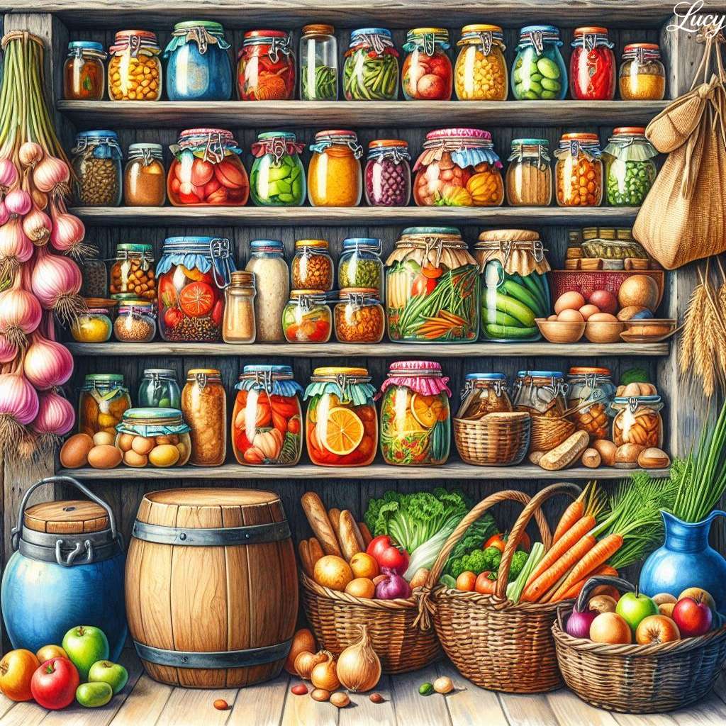 Buntes handgezeichnetes Vorratsregal Online-Puzzle