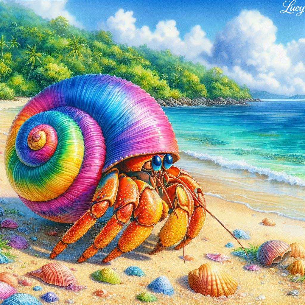 Hermit crab with oversized glossy eyes online puzzle