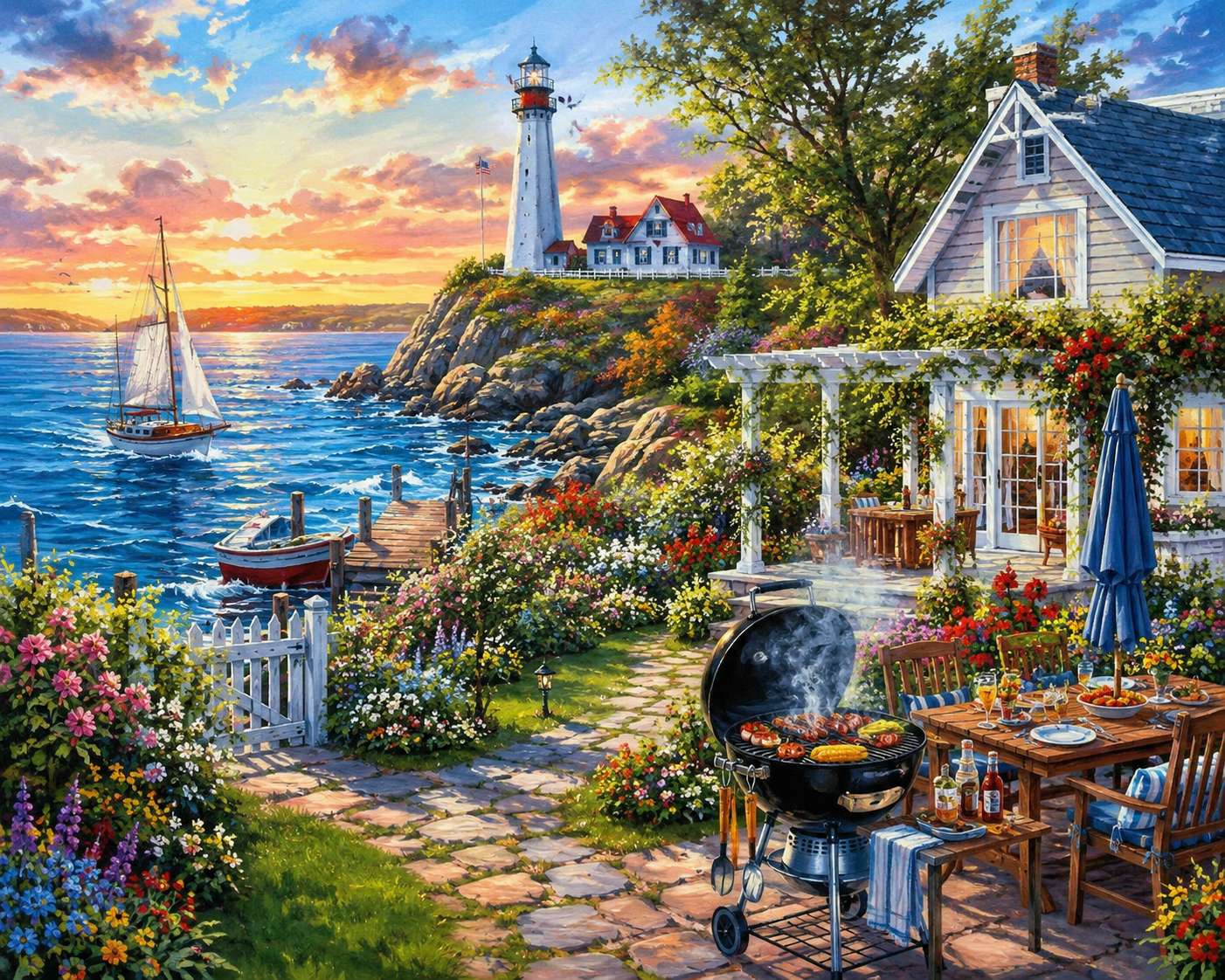 Churrasco na praia puzzle online