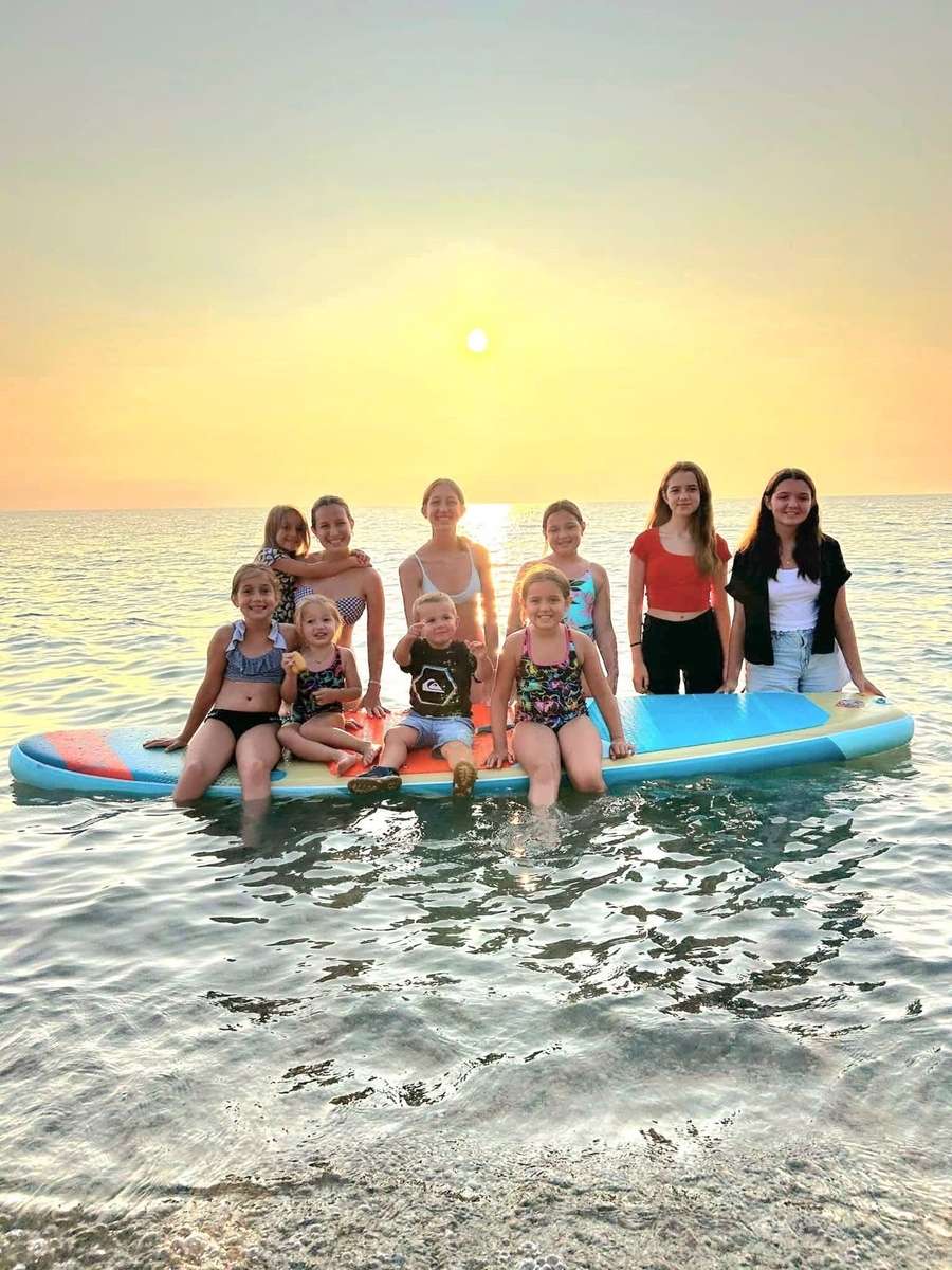 Familj på stranden pussel på nätet