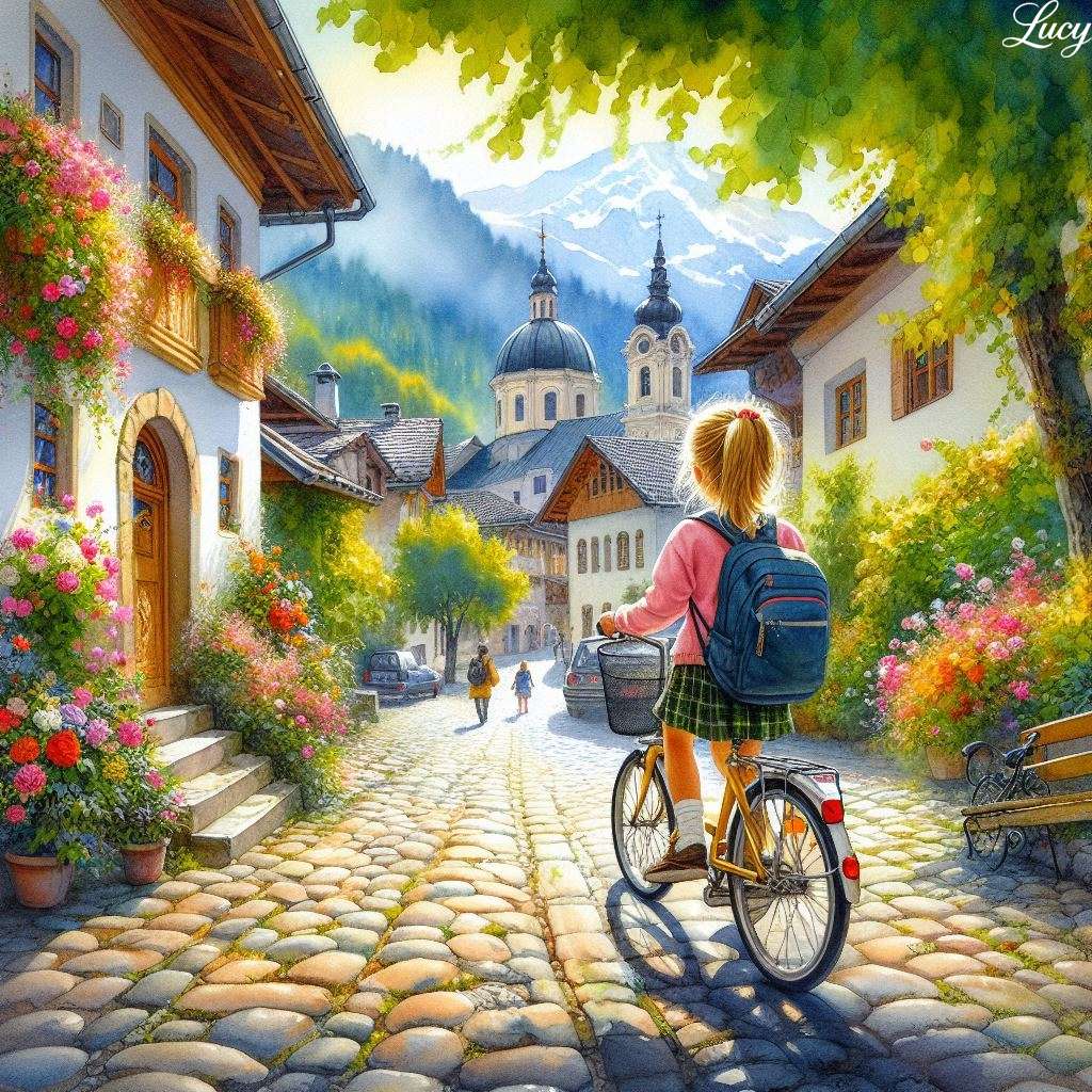 Biciklivel az iskolába online puzzle
