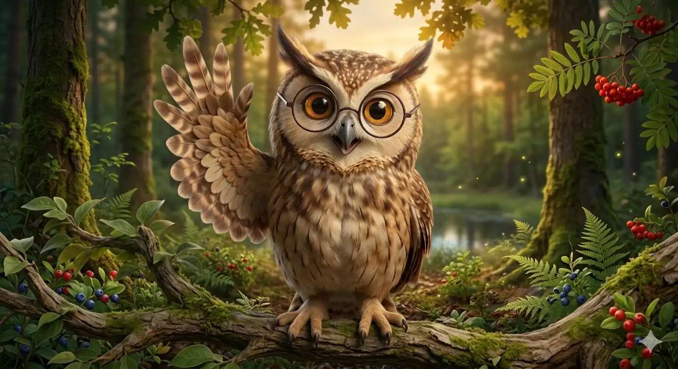 Búho real con gafas rompecabezas en línea