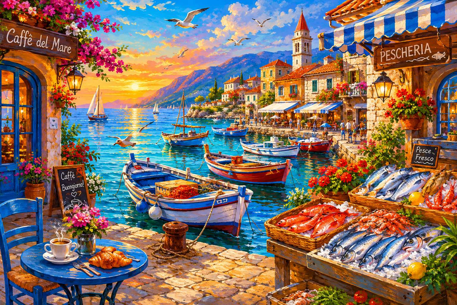 A fishing village jigsaw puzzle online