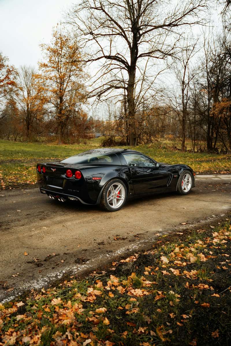 sport car drift black corvette jigsaw puzzle online