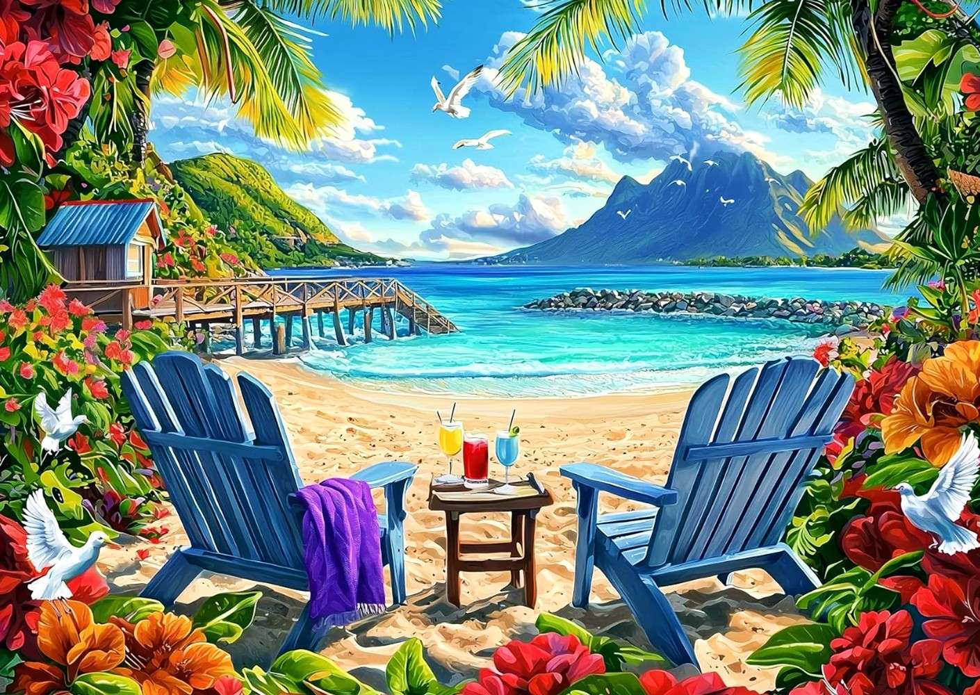 Praia tropical quebra-cabeças online