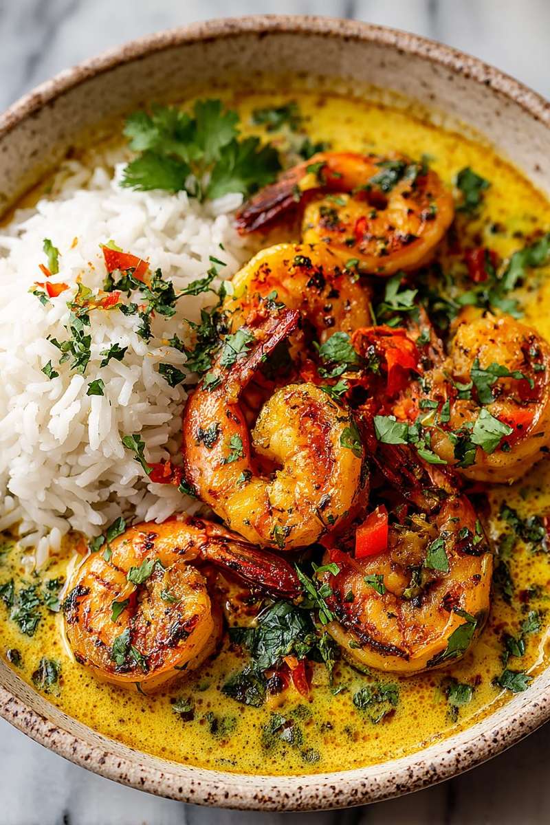 Curry de crevettes à la noix de coco puzzle en ligne