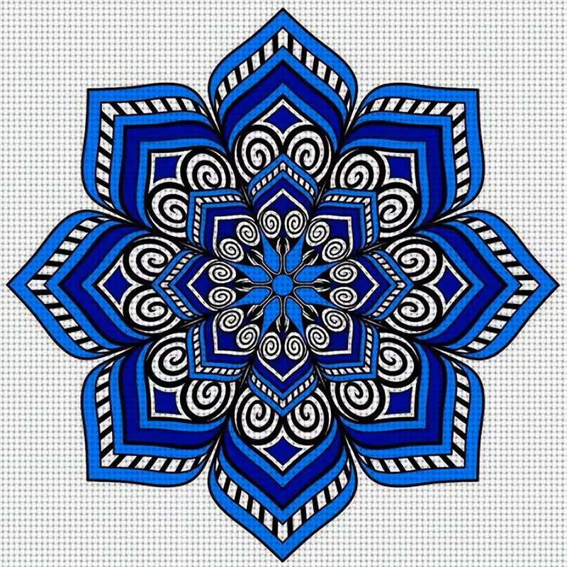 motif mandala bleu marine puzzle en ligne