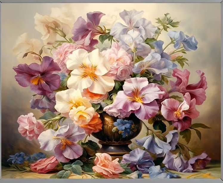 beau bouquet de fleurs pastel puzzle en ligne
