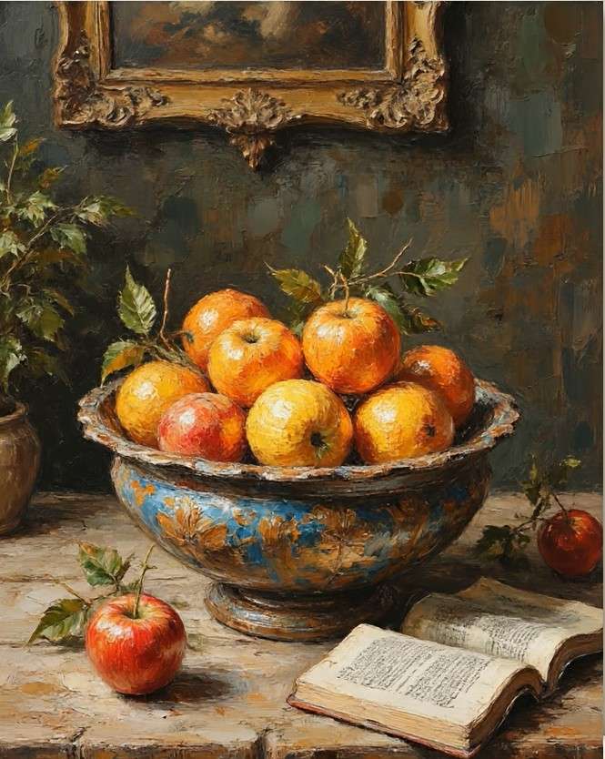 ciotola decorativa con frutta puzzle online