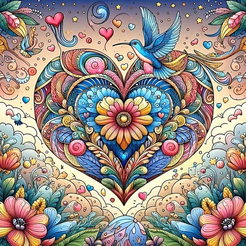 cuore pieno di fiori puzzle online