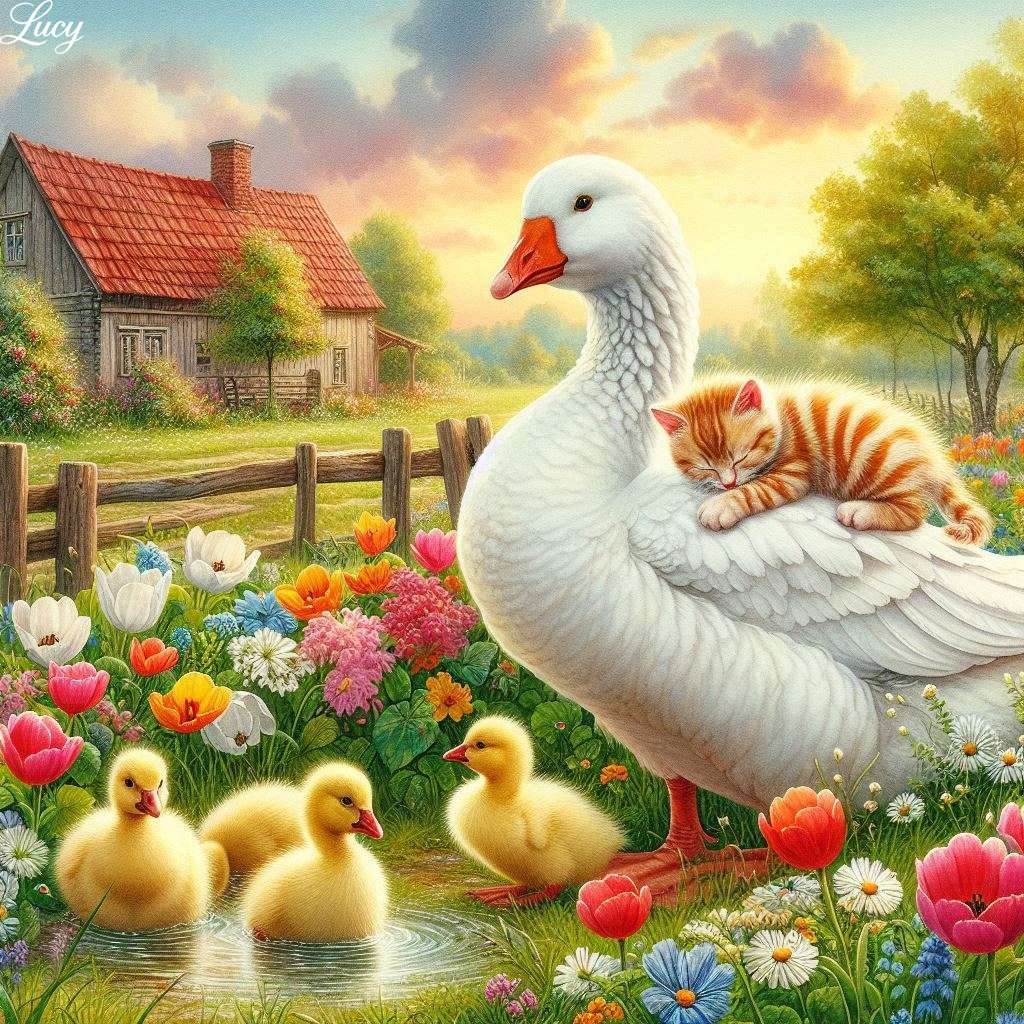Hartverwarmende dierenvriendschap online puzzel