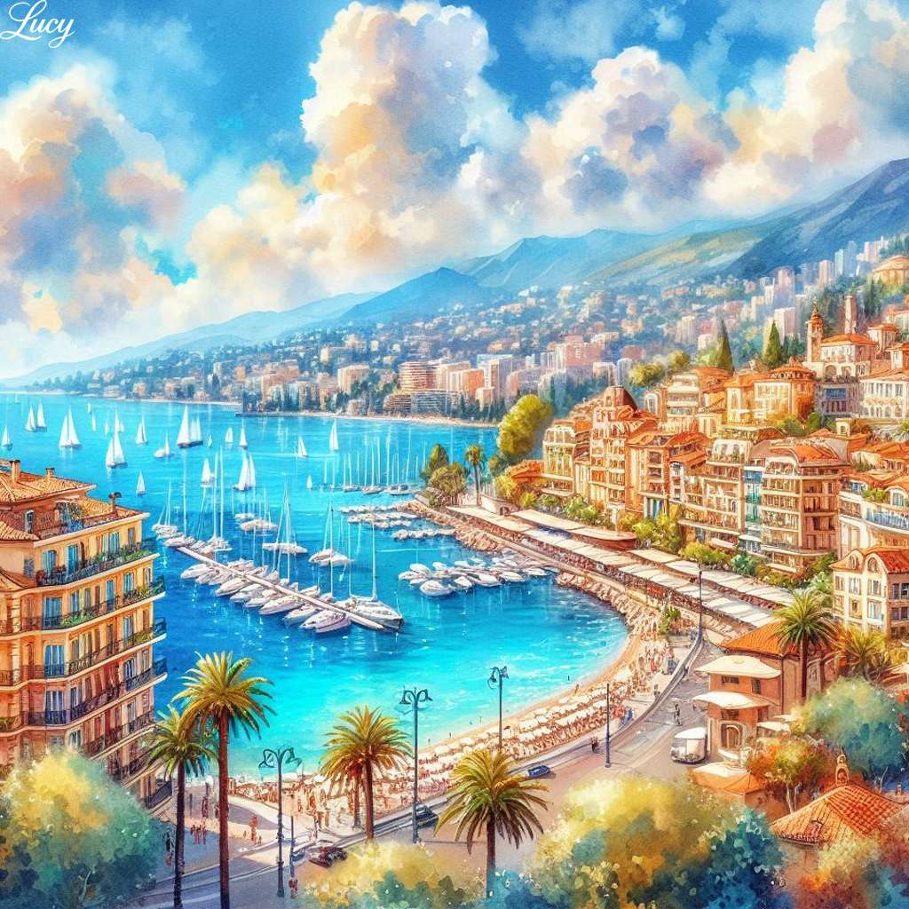 Kuststad met uitzicht op een schitterende turquoise baai online puzzel