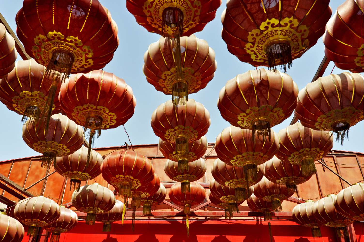 Peking. Qiánmén dziie - lámpások online puzzle