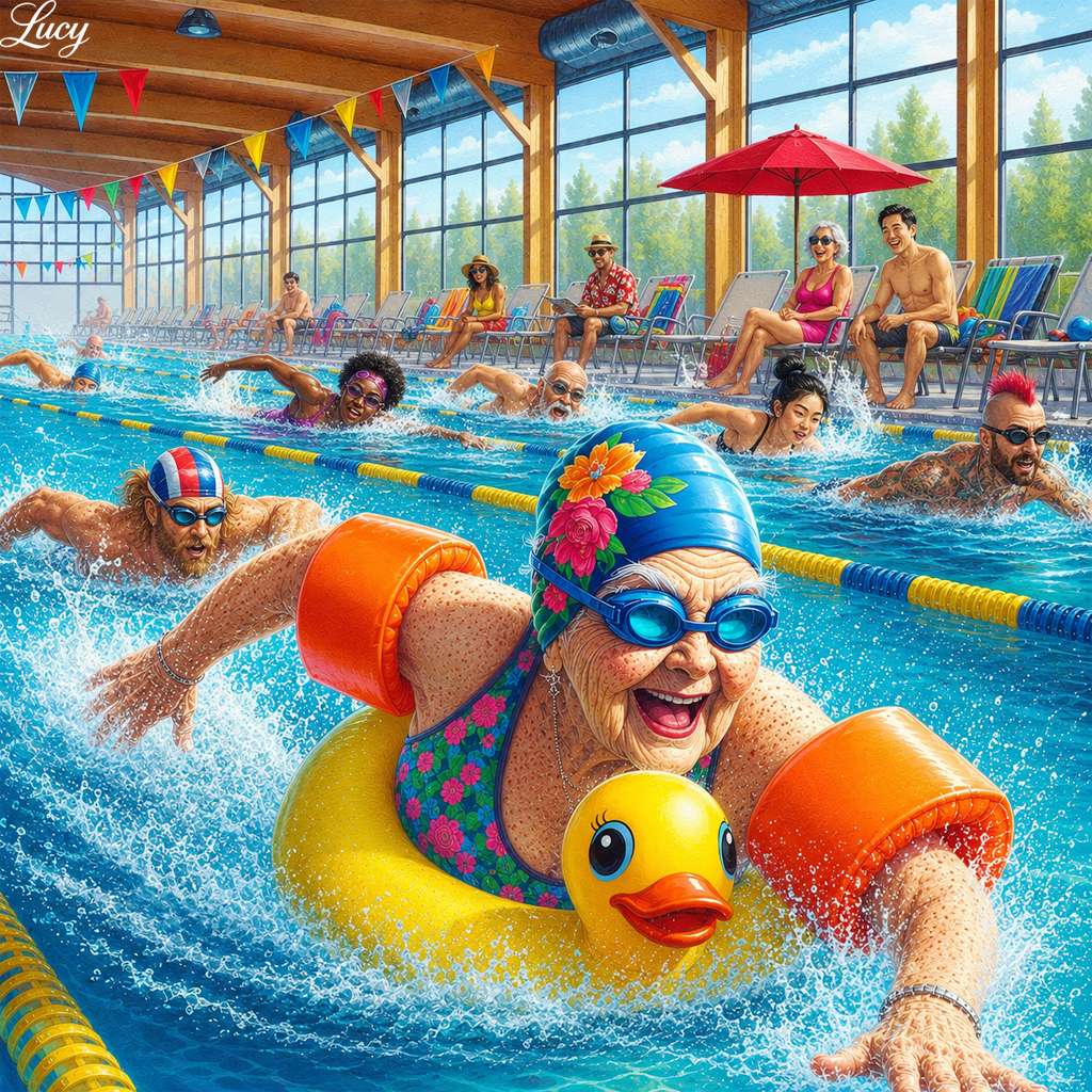 Diversão na piscina para todas as idades puzzle online