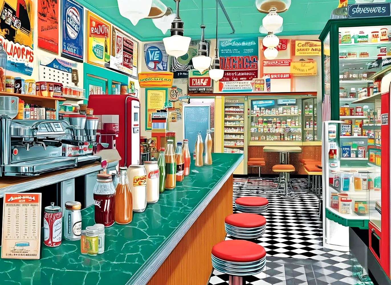 Retro Soda Shop pussel på nätet