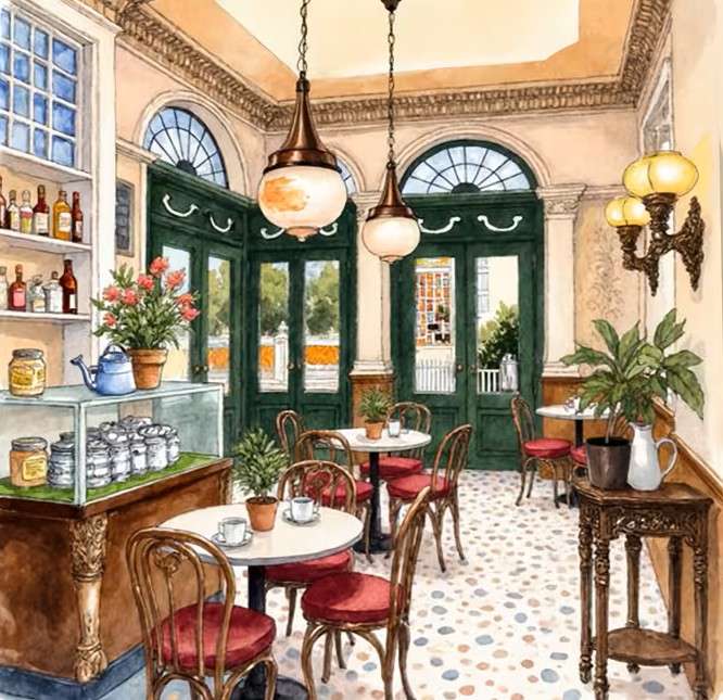 A stylish cafe jigsaw puzzle online