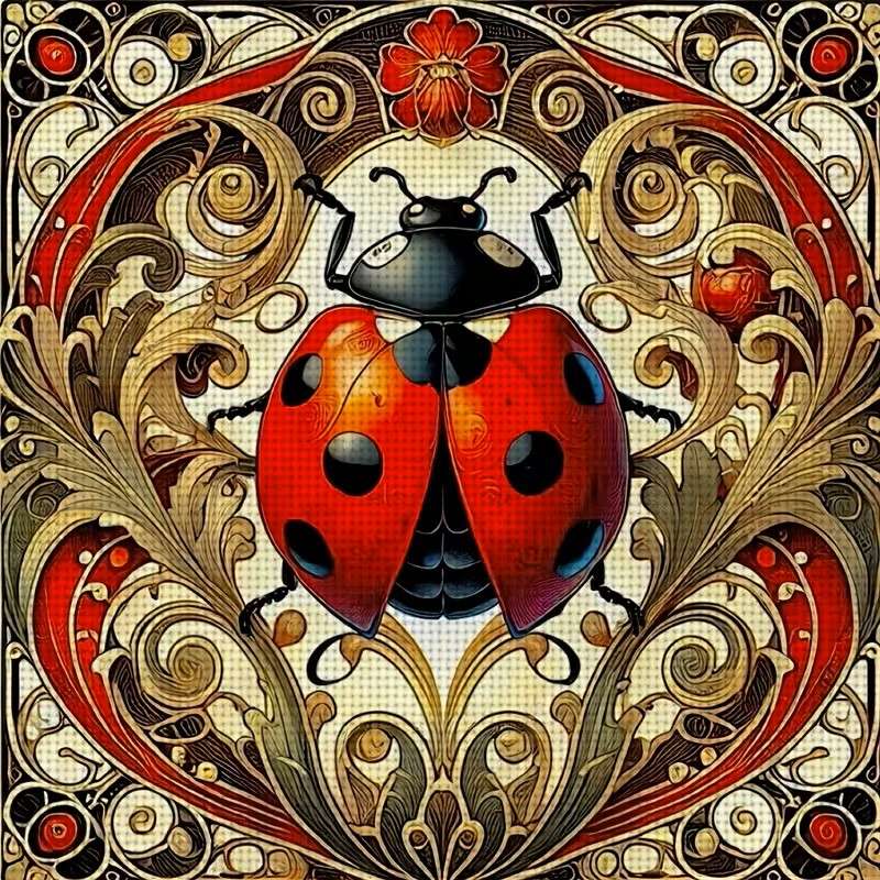 urocza dekoracja z biedronką puzzle online
