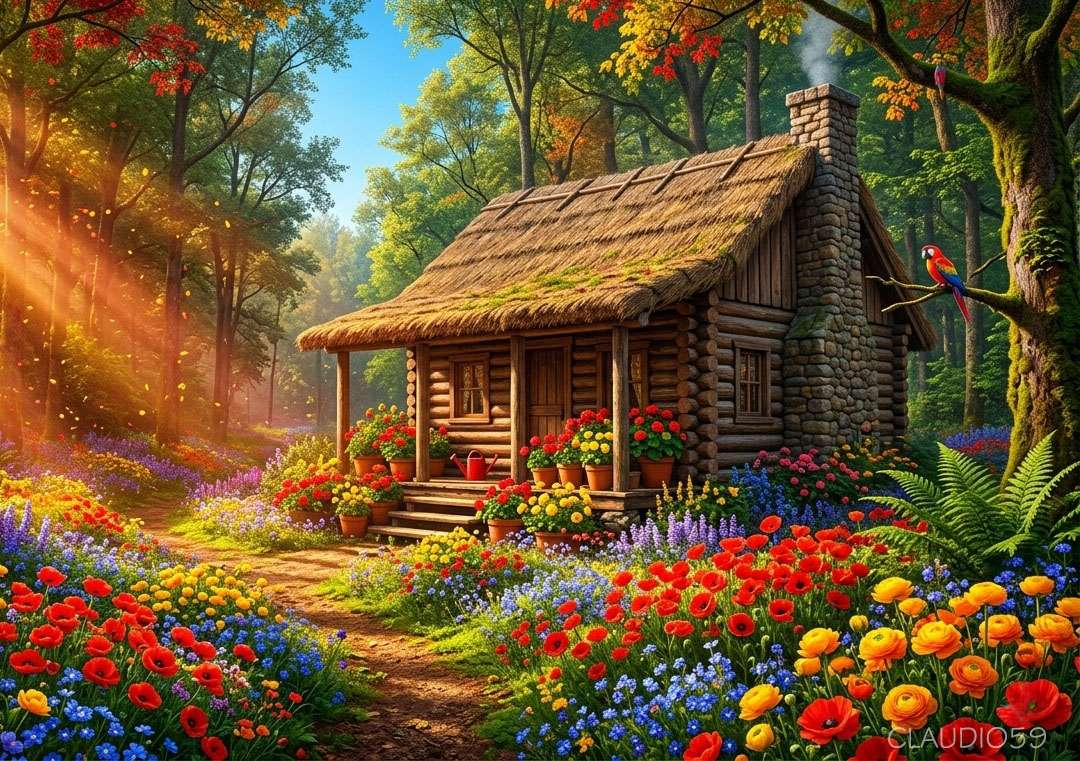Spring in the forest. - online puzzle