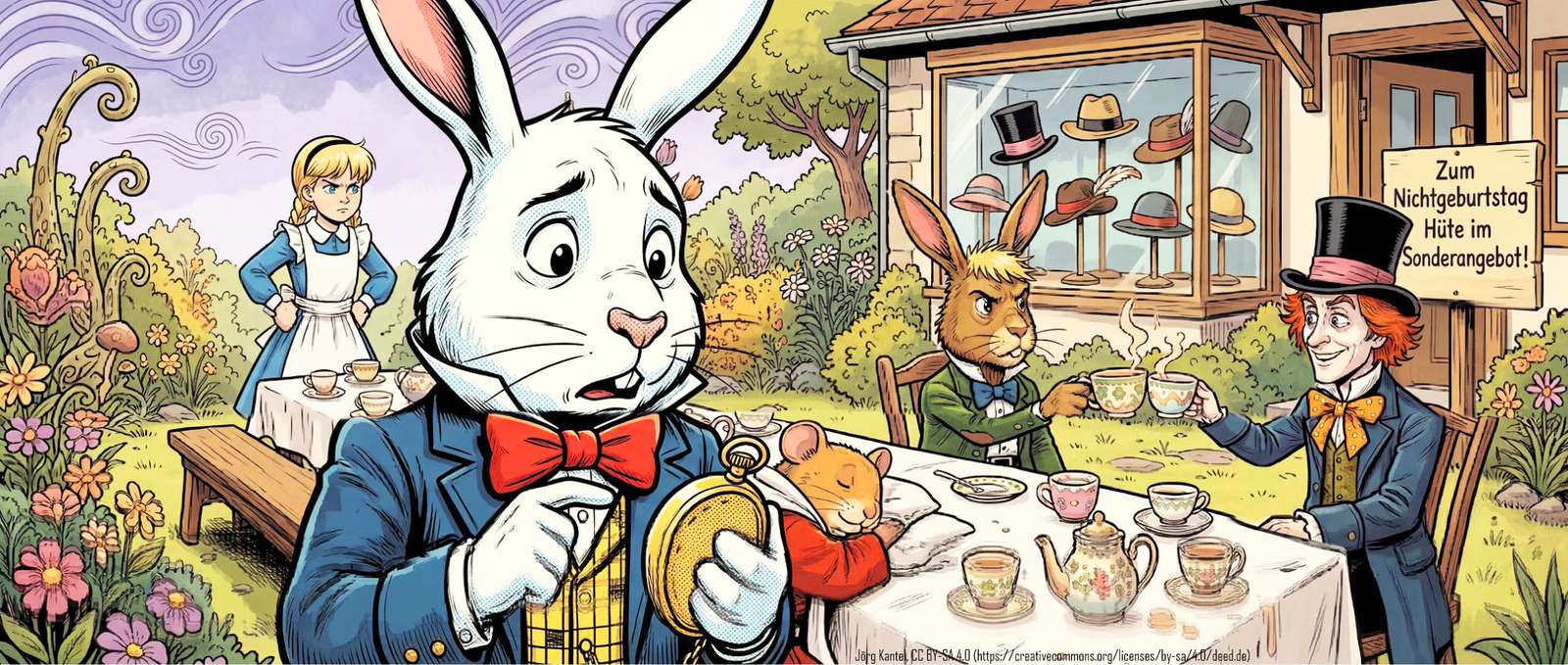 Rudi Rabbit bursts into the scene - online puzzle